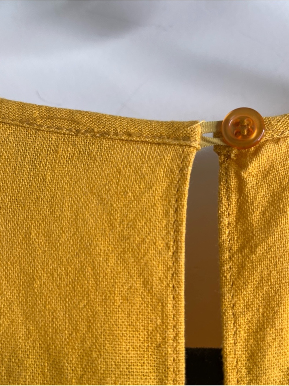 DREW by Anthropology Linen Minimalist Jumpsuit Pockets Drawstring Lrg Mustard - Picture 7 of 16